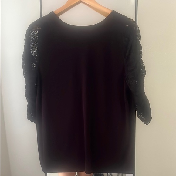 Torrid Black Ruched Ruffled Blouse - Picture 6 of 7